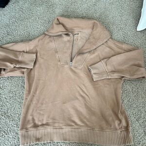 Brown aerie oversized zip up